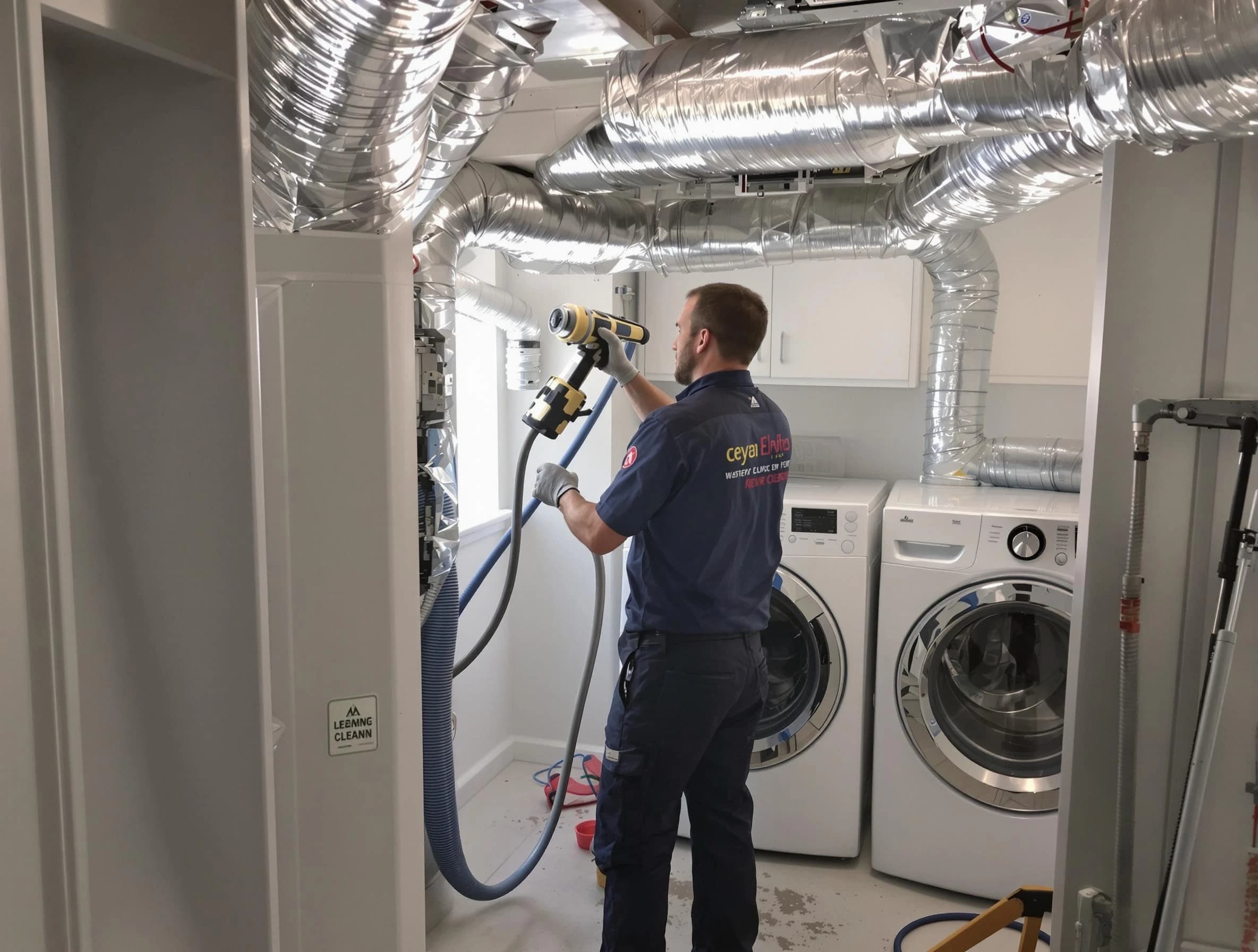 Franklin Dryer Vent Cleaning specialist using advanced equipment for thorough duct cleaning in Franklin